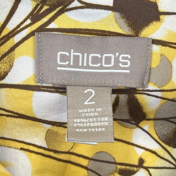 Chicos Jacket Large Artsy Floral Grandmacore Colorful Stretchy Lightweight Fall - Picture 6 of 10